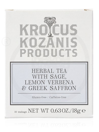 Herbal Tea with Sage, Lemon Verbena & Greek Saffron, from Kozani "Krocus Kozanis" 0.6oz