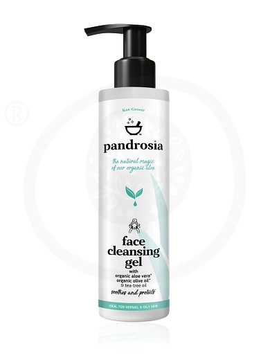 Τζελ καθαρισμού προσώπου με βιολογική αλόη βέρα, βιολογικό ελαιόλαδο & τεϊόδεντρο, Κως "Pandrosia" 250ml