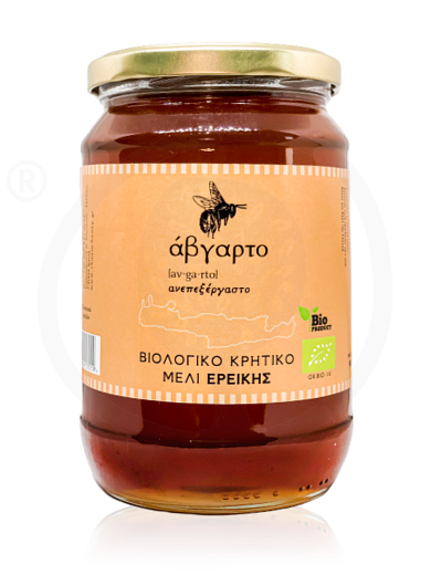 Organic heather honey from Crete "Avgarto" 900g
